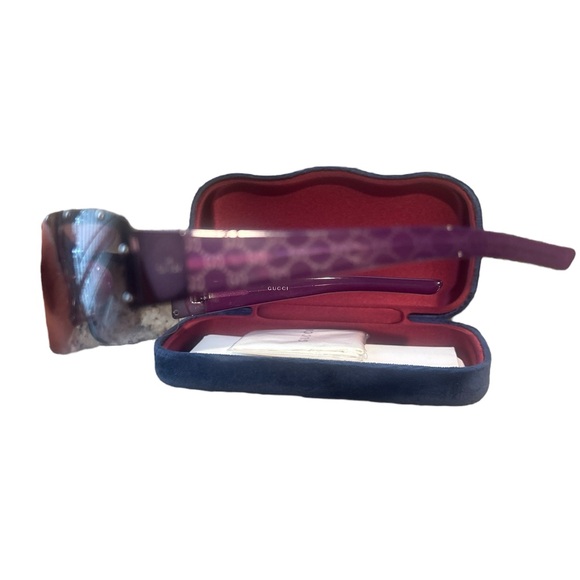 Gucci Purple Framed  Silver Studded Sunnies /full set - Picture 3 of 8